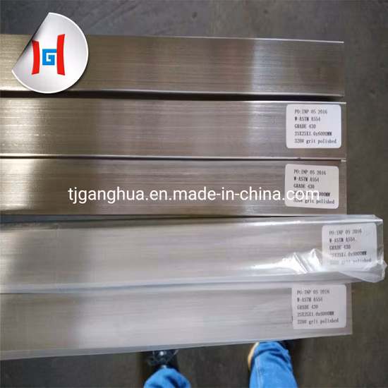 Polished Stainless Steel Square Pipes Hairline Weld Square Stainless Steel Pipe